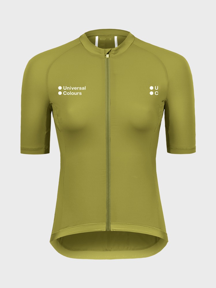 Universal-Colours-Mono-Womens-Short-Sleeve-Jersey-Olive-Gold